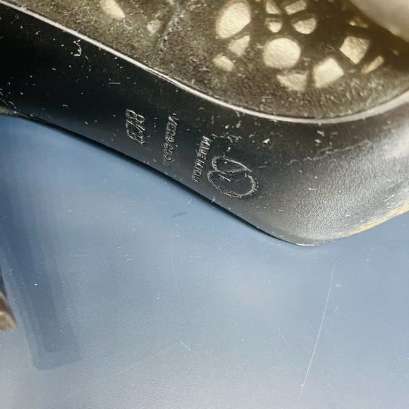 St. John Black Gun Metal Gray And Laser Cut Suede and Leather Boots  8.5 - Picture 8 of 10